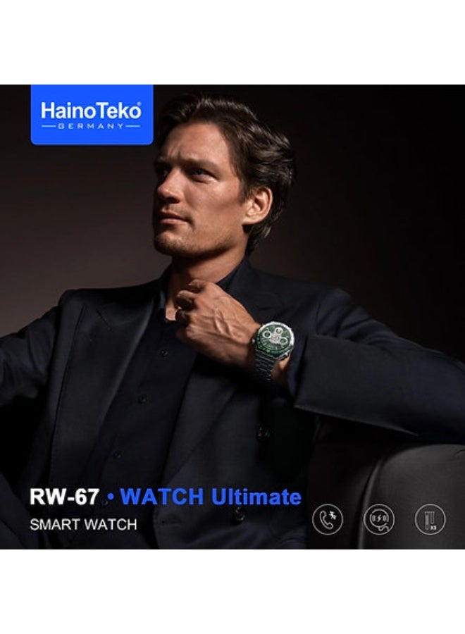 HainoTeko Germany RW-67 Smart Watch Ultimate – AMOLED Display, Sports Modes – Silver - Image 3
